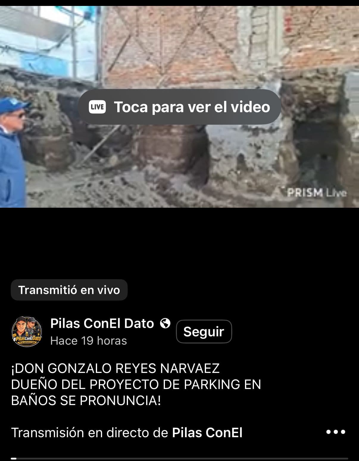 Captura 2 de la publicación de Pilas ConEl Dato
